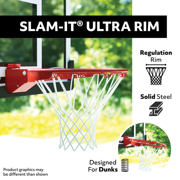 Lifetime Height Adjustable Bolt Down Basketball Hoop (54" Tempered